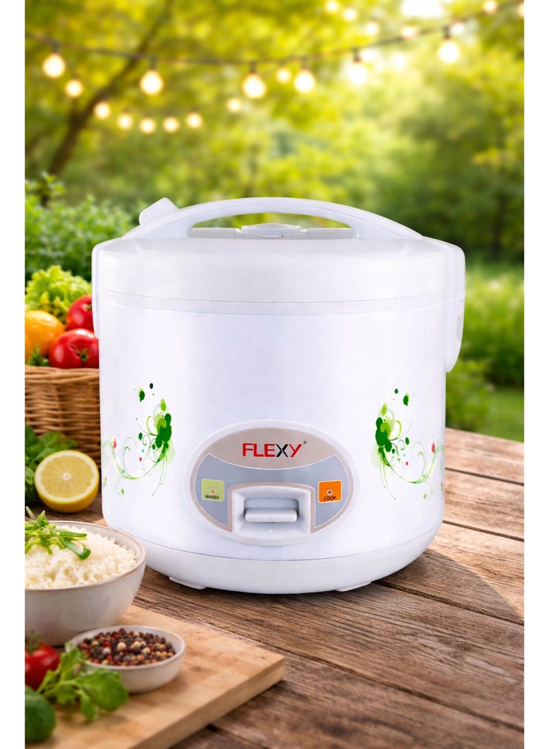 Flexy Electric Rice Cooker FDR208LC 2.8L 1000W with Steaming Function, Non-Stick Inner Pot, Keep Warm, Overheat Protection, Stay-Cool Handles, 2-Year Warranty - Image 2
